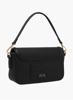 ELLE Women Monogram Accent Crossbody Bag with Detachable Strap and Flap Closure  - Image 3