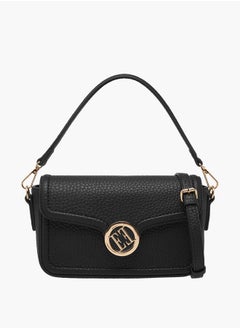 ELLE Women Monogram Accent Crossbody Bag with Detachable Strap and Flap Closure  - Image 1