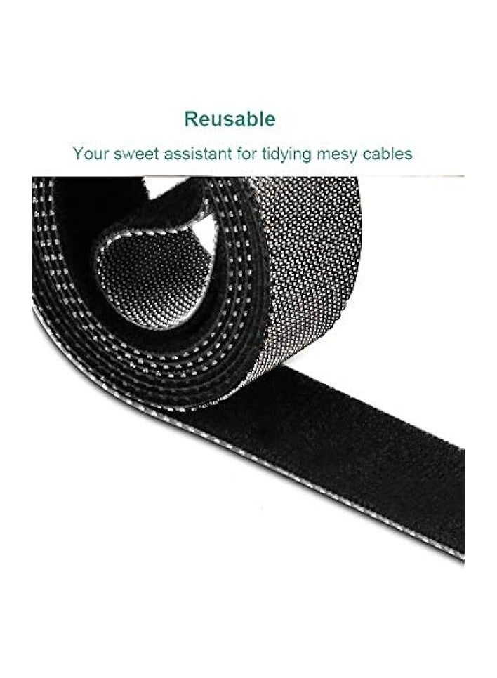 Promass Extra Long Cable Management 10 Meters, Reusable Cable Organizer, Adjustable Wire Ties with Hook and Loop Fastener, Black - Image 3