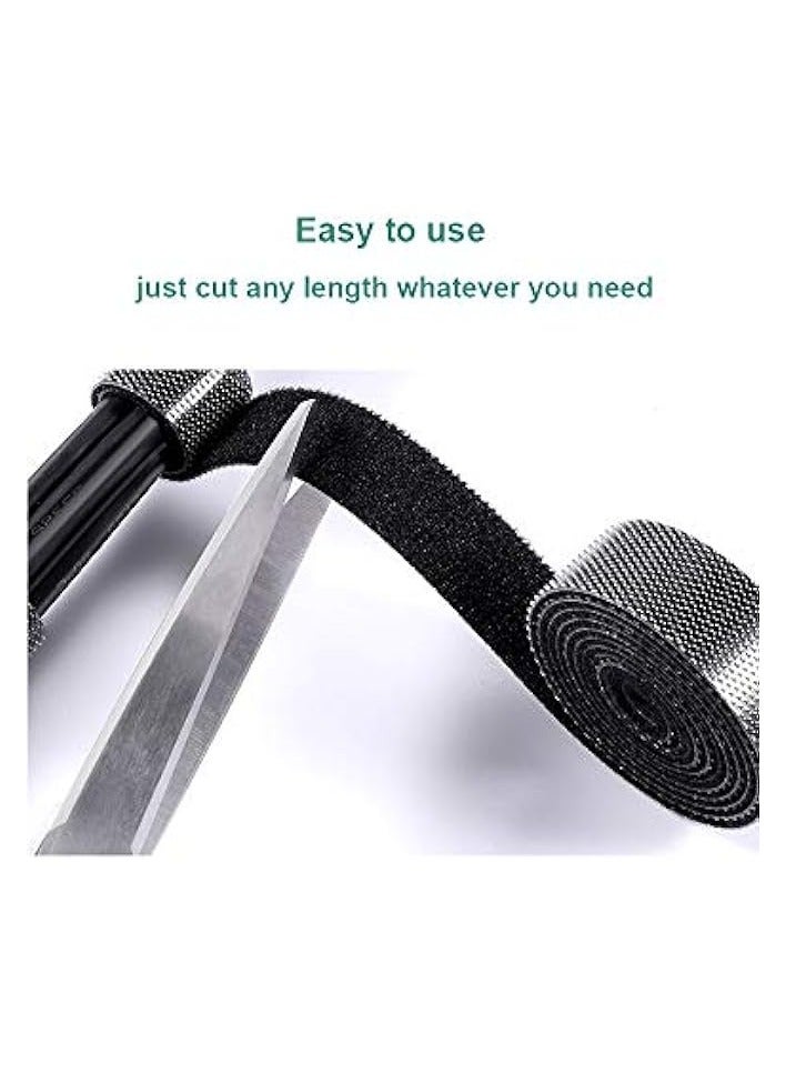 Promass Extra Long Cable Management 10 Meters, Reusable Cable Organizer, Adjustable Wire Ties with Hook and Loop Fastener, Black - Image 4