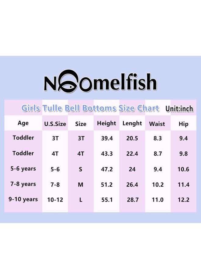 Noomelfish Girls Ruffle Leggings Tulle Bell Bottoms Flare Pants Trousers (3-10 Years), Pink, 7-8 Years - Image 2