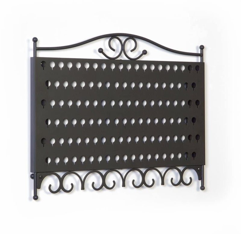 Mango Steam Wall Mounted ClosetWardrobe Display Hanger Organizer for Jewelry Earrings With Hooks for Necklaces Bracelets Accessories Black