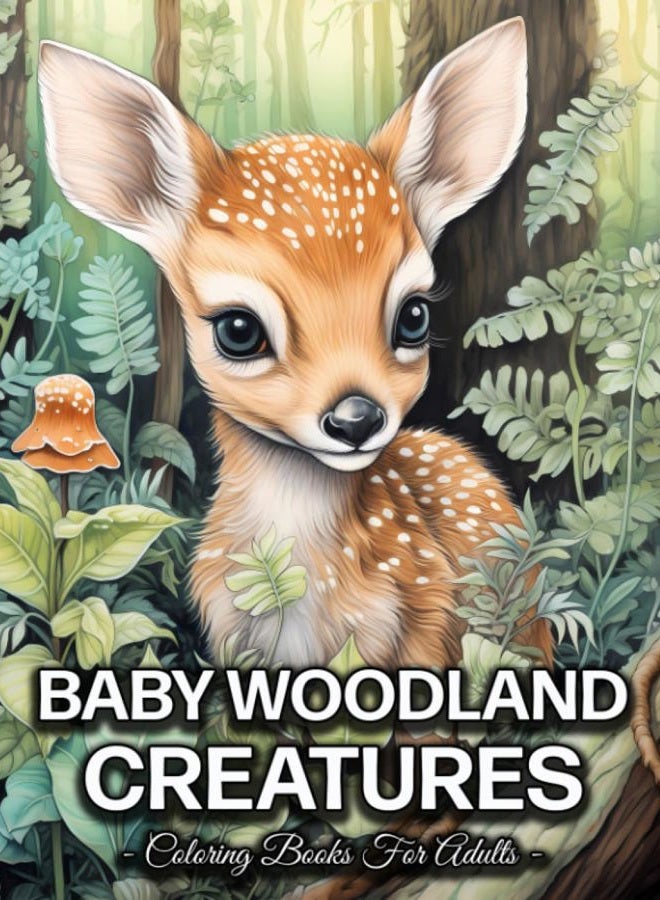 Baby Woodland Creatures: Cute Baby Woodland Animals Coloring Book For Adults with Owls, Foxes, Deers, Bears, and Many More!