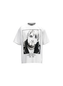 Generic High-Quality FOG Kurt Cobain Band Vintage Portrait Tee White 