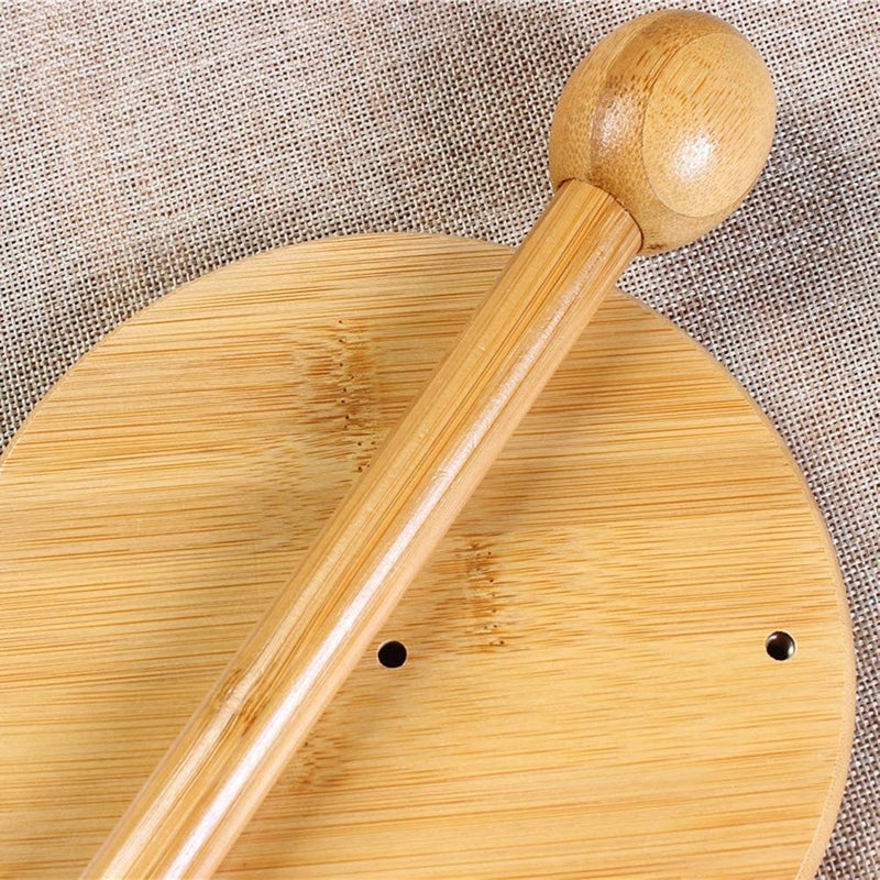 Delopik Bamboo Wood Vertical Paper Towel Holder for Kitchen Paper Roll - Image 5
