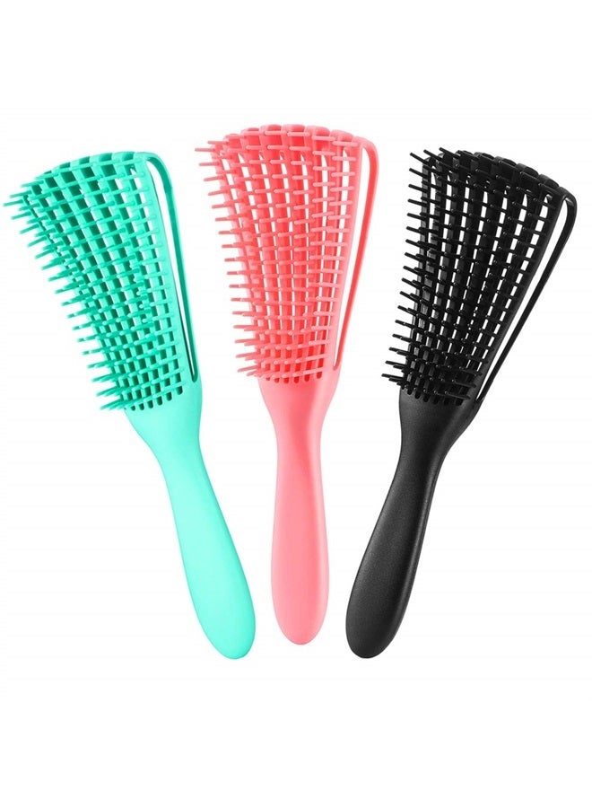 A.DASHER 3 Pack Hair Detangler Brush for Afro America/African Hair Textured 3a to 4c Kinky Wavy/Curly/Coily/Wet/Dry/Oil/Thick/Long Hair, Detangling Brush for Natural Hair, Exfoliating Your Scalp for Beautiful - Image 1