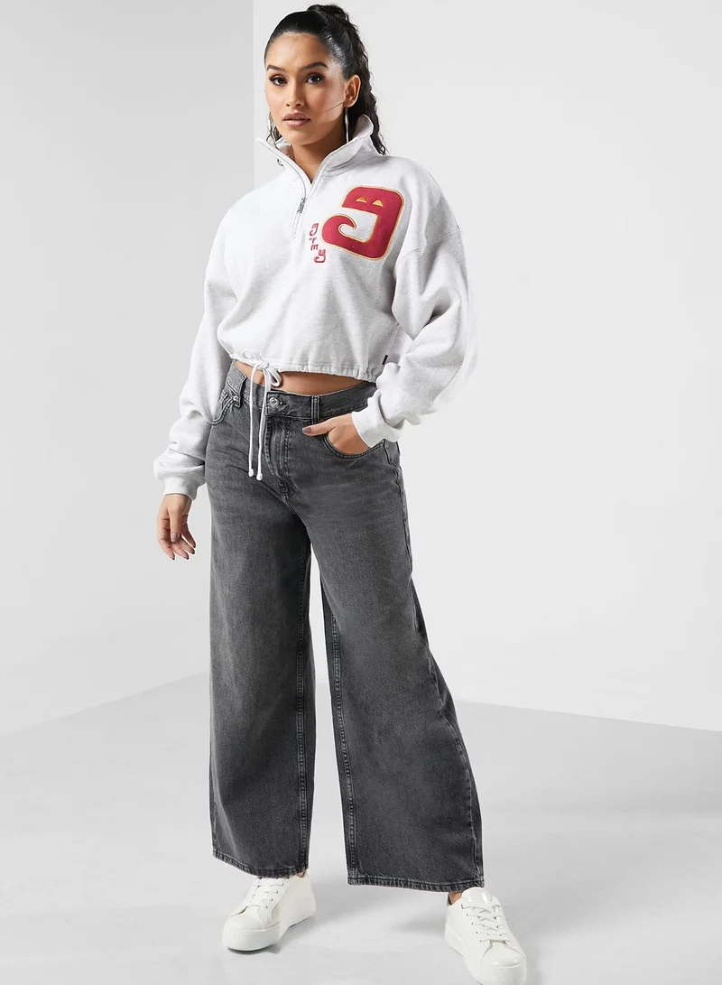 Grimey Logo High Neck Cropped Top