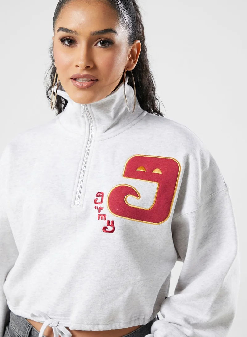 Grimey Logo High Neck Cropped Top