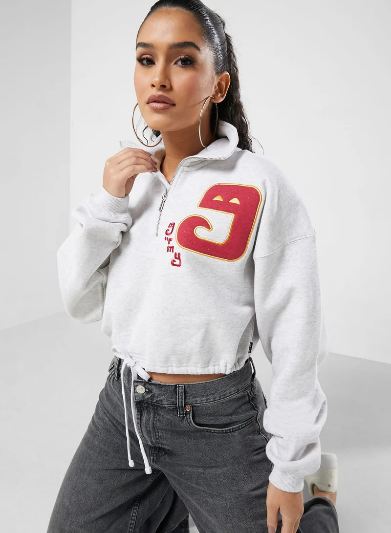 Grimey Logo High Neck Cropped Top