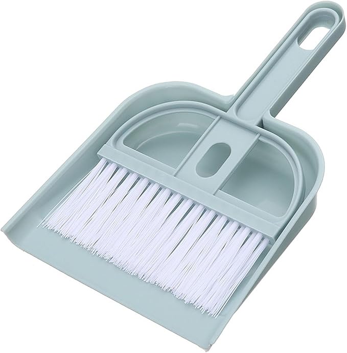 Mini Broom And Dustpan Set For Keyboard Car Home Office Desktop Cleaning Compact Lightweight Durable Nordic Blue - Image 1