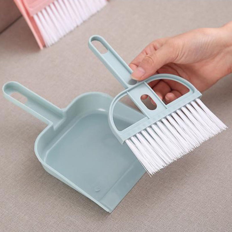 Mini Broom And Dustpan Set For Keyboard Car Home Office Desktop Cleaning Compact Lightweight Durable Nordic Blue - Image 5