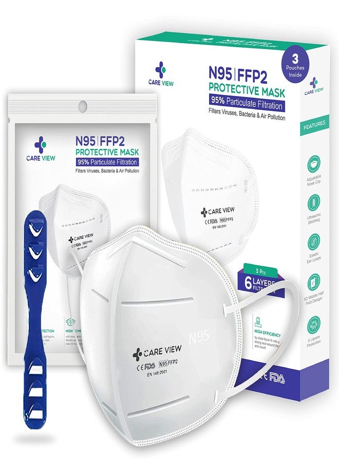Careview N95 CV1221 Ear Loop Style Unisex N95 Mask- White (Pack of 3) - Image 1
