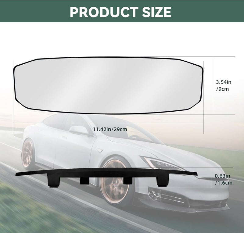 NTNEV 12''x3.5'' Panoramic Rear View Mirror - Image 2