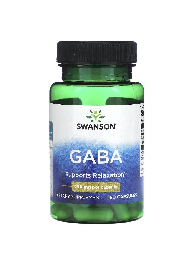 SWANSON سوانسون، غابا، 250 ملغ، 60 كبسولة - Image 1