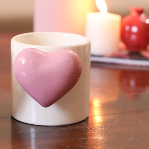 Craftribal Cute Ceramic Heartbeat Mug with Heart Handle & Pop Heart Inside - 350 ML, Pink, Romantic Gift for Anniversary, Birthday, Boyfriend, Girlfriend, Coffee Lovers, Valentine's Day (Pack of 1) - Image 1