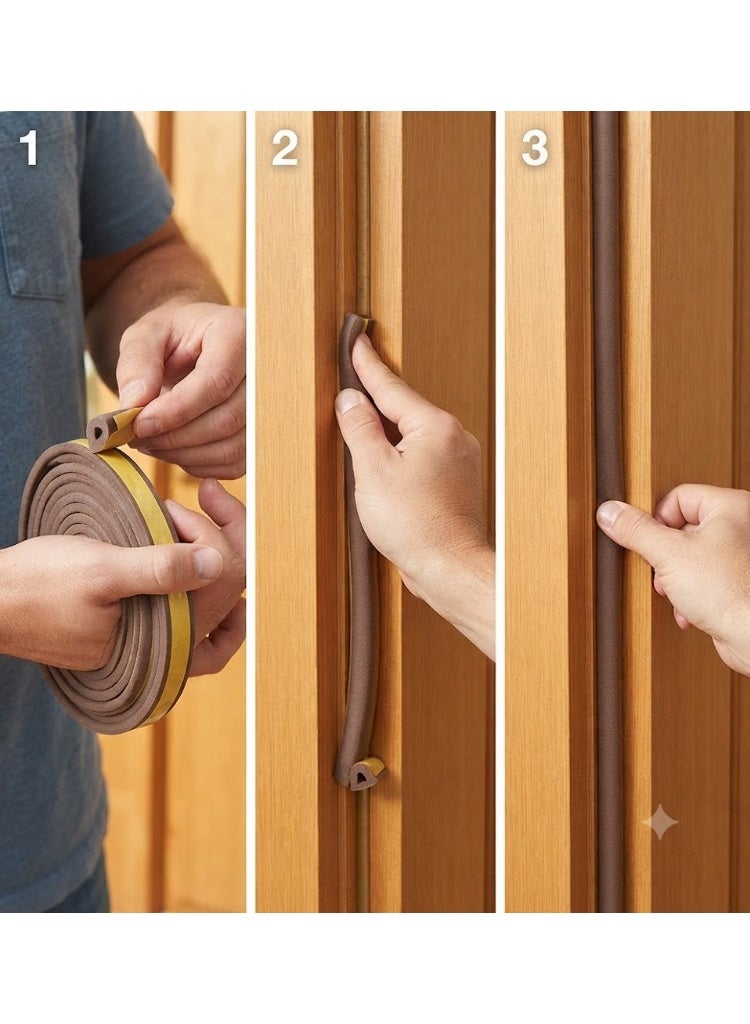 Beorol Sealing Tape Self Adhesive 'D' Profile Brown 2 x 3Mtrs DBR6 Beorol - Image 2