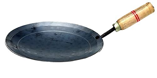 RJ kitchenware Store Iron tawa for chapati tawa Dosa Fry tawa with Wooden Handle Handmade Loha Iron Lokhand Roti/Chapati Tava Roti Maker Dasi Tawas - Image 5