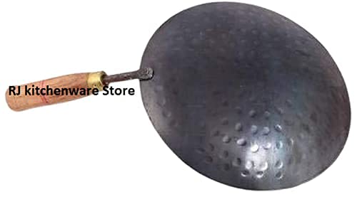 RJ kitchenware Store Iron tawa for chapati tawa Dosa Fry tawa with Wooden Handle Handmade Loha Iron Lokhand Roti/Chapati Tava Roti Maker Dasi Tawas - Image 2