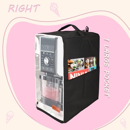 CROTIRAD Clear Dust Cover Compatible with Ninja CREAMi NC501, NC301, NC299AMZ, Ice Cream Machine Dust Cover with Hanging Strap Fits Ninja Ice Cream Maker Machine, Black - Image 5