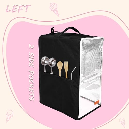 CROTIRAD Clear Dust Cover Compatible with Ninja CREAMi NC501, NC301, NC299AMZ, Ice Cream Machine Dust Cover with Hanging Strap Fits Ninja Ice Cream Maker Machine, Black - Image 4