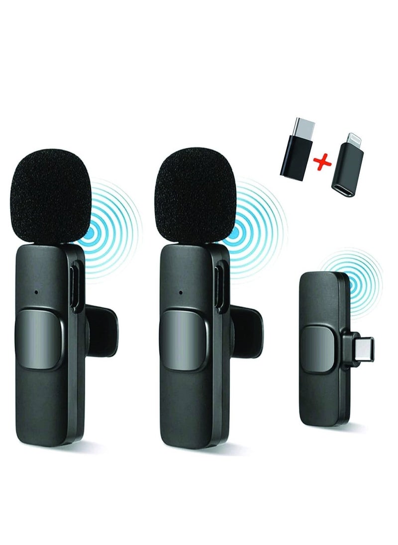 JAJEEK Wireless Microphone Lavalier Microphone 2 in 1 for iPad YouTube Facebook Live Streaming Vlog Audio Recording Cordless Mini mic with noise reduction and Plug-Play  - Image 1