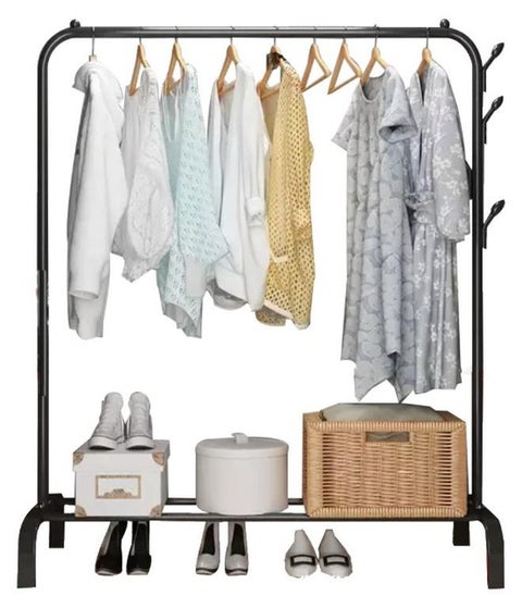 Clothes Organizer And Holder Metal Stand Black 110x40x150 cm