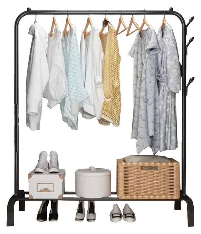 MTL Clothes Organizer And Holder Metal Stand Black 110x40x150 cm - Image 1