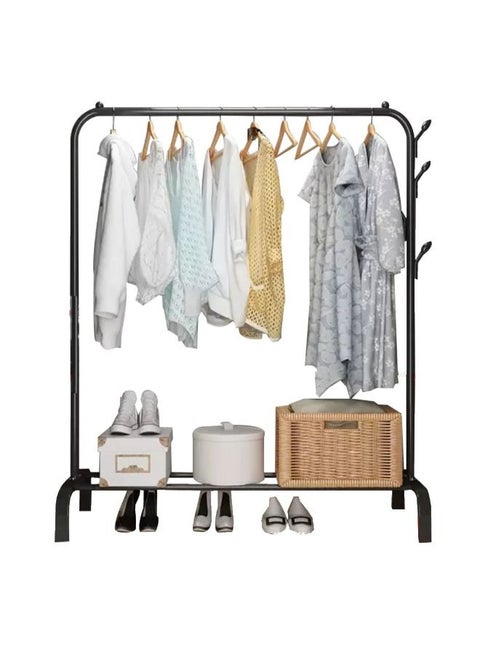 Clothes Organizer And Holder Metal Stand Black 110x40x150 cm