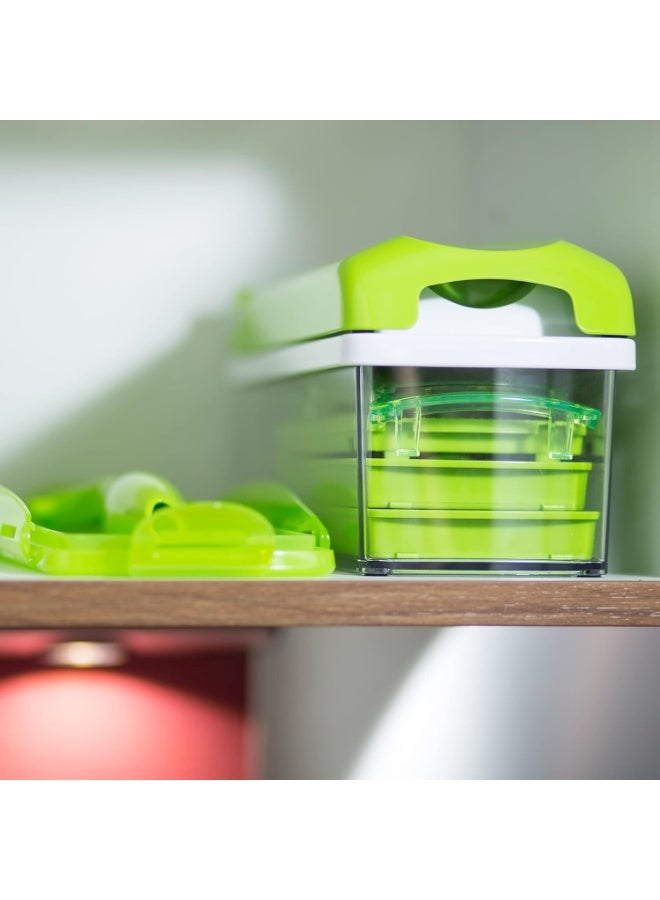 Silly fish 12-in-1 Multi-Function Vegetable Chopper and Slicer Set, Green & White - Image 4