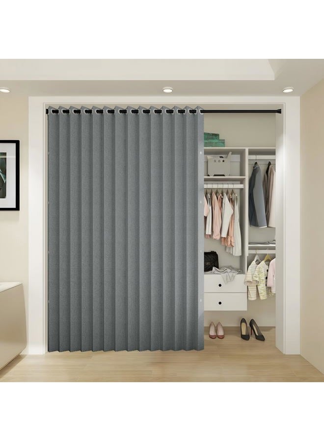 HMYI Interiors Vertical Shades, Fabric Shades for Sliding Glass Doors, Patio Doors & Large Windows for Home or Office, 1 Panel, W100 x L84, Grey - Image 2
