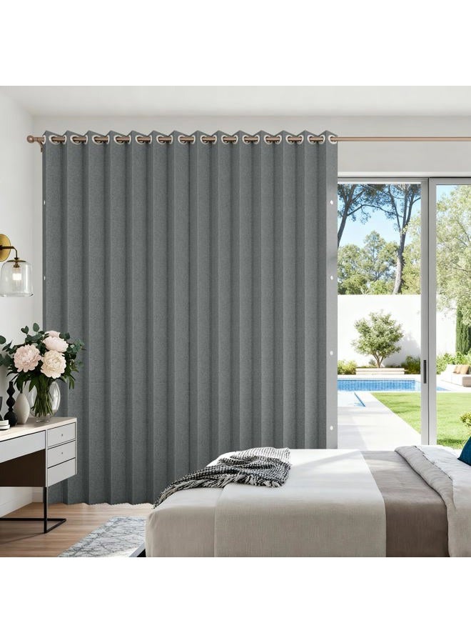 HMYI Interiors Vertical Shades, Fabric Shades for Sliding Glass Doors, Patio Doors & Large Windows for Home or Office, 1 Panel, W100 x L84, Grey - Image 1