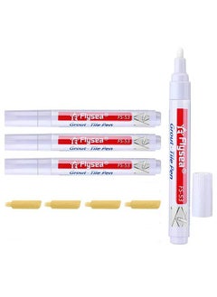 KASTWAVE 4 Pieces Tile Pen Wall Grout Restorer Pen, High Quality Wear Resistant Pen Tip Waterproofing After Drying, for Restoring Tile Grout Wall Floor Bathrooms and Kitchen, White  - Image 1