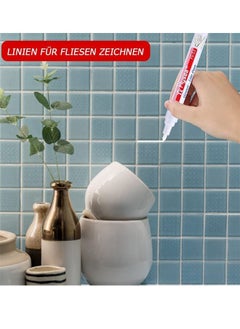 KASTWAVE 4 Pieces Tile Pen Wall Grout Restorer Pen, High Quality Wear Resistant Pen Tip Waterproofing After Drying, for Restoring Tile Grout Wall Floor Bathrooms and Kitchen, White  - Image 3