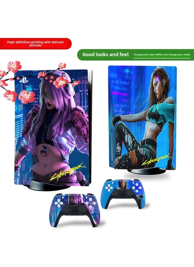 Generic - PS5 Sticker Digital Cyberpunk 2077 Game Host Sticker Color Film  Colorful Film-Color:1880 - Image 1