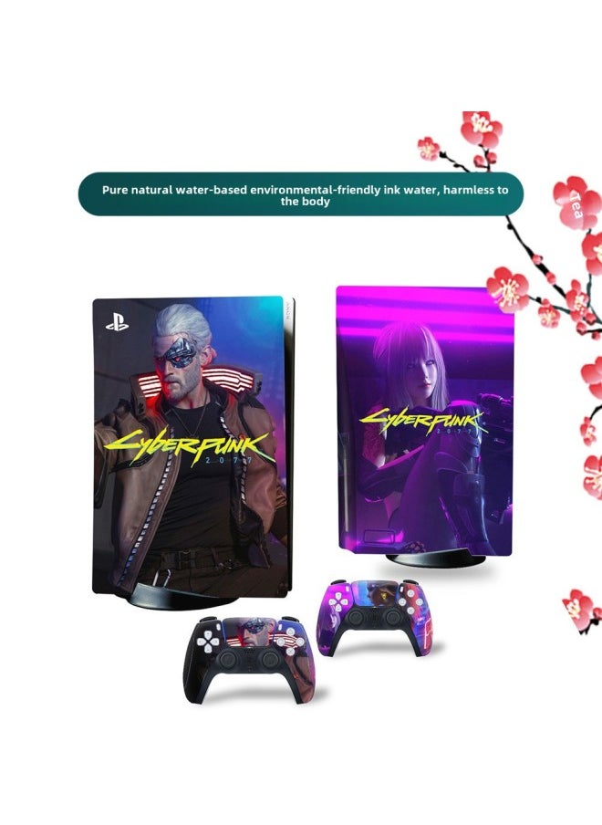 Generic - PS5 Sticker Digital Cyberpunk 2077 Game Host Sticker Color Film  Colorful Film-Color:1880 - Image 1