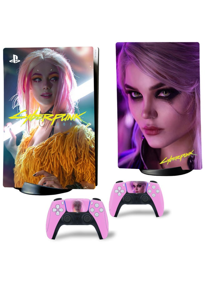 Generic - PS5 Sticker Digital Cyberpunk 2077 Game Host Sticker Color Film  Colorful Film-Color:1880 - Image 1