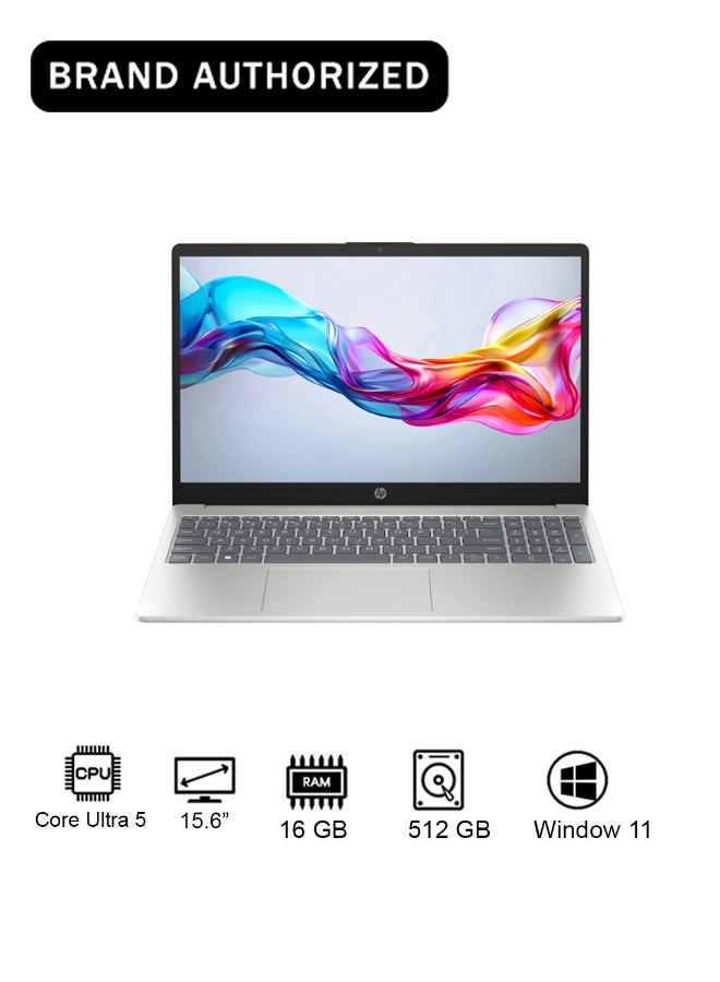HP 15-fd1020ne Laptop With 15.6-Inch Display, Core Ultra 5 Processor/16GB RAM/512GB SSD/Intel Arc Graphics/Windows 11 Home Natural Silver - Image 1