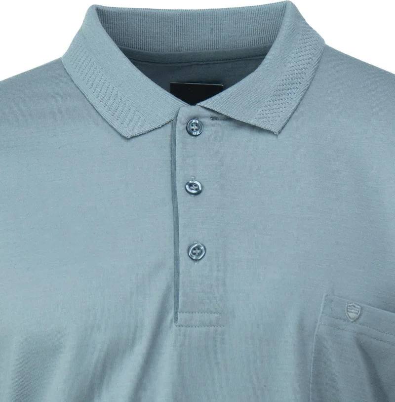 Oppland Men's Polo Collar Embossed Pocket Short Sleeve Solid Color Regular Cut Premium Cotton Fabric T-Shirt