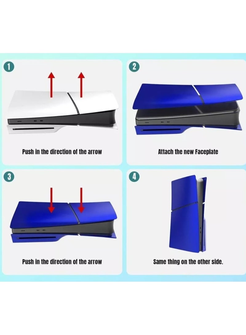 Playstation Faceplate Face Console Plate Cover Case Housing Shell For PS5 Slim (Disk Edition) - Blue - Image 2