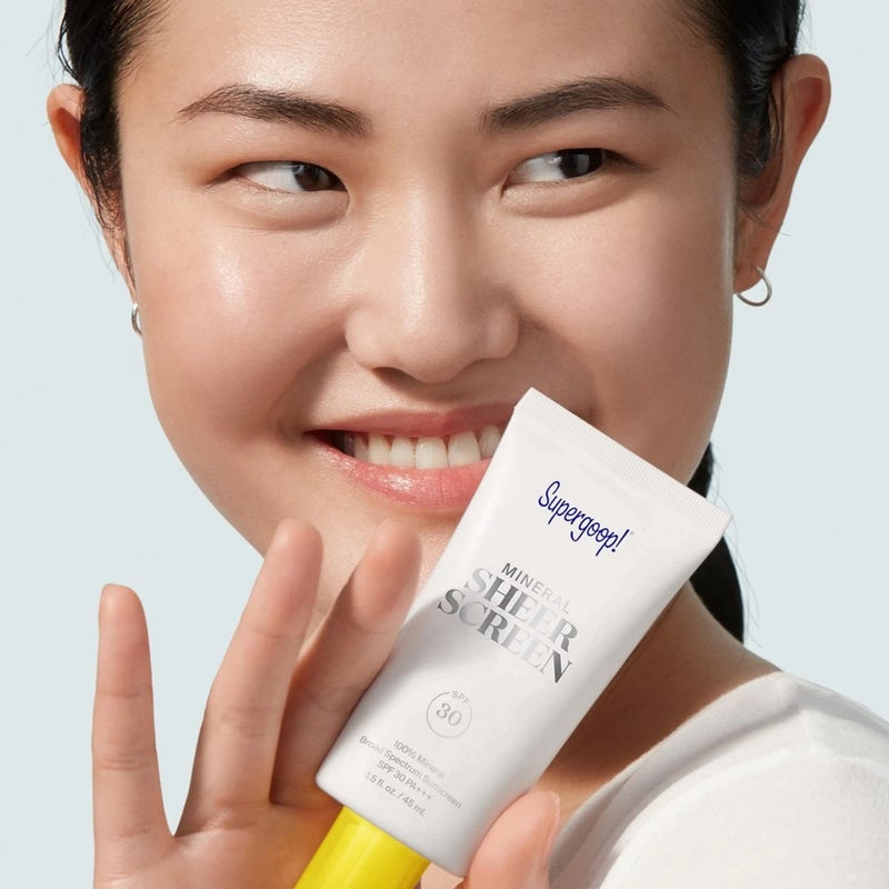 Supergoop! Mineral Sheerscreen SPF 30 PA+++, 1.5 fl oz - Mineral, Broad Spectrum Face Sunscreen + Primer + Helps Filter Blue Light - Satin Finish - For All Skin Types - Image 4