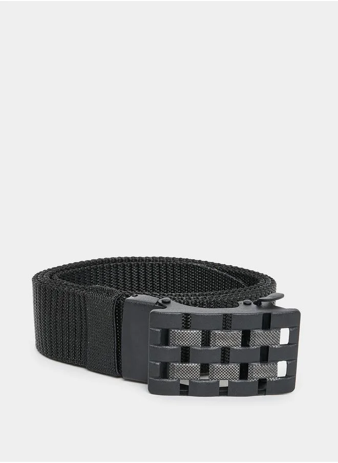 Styli Textured Belt with Metal Buckle