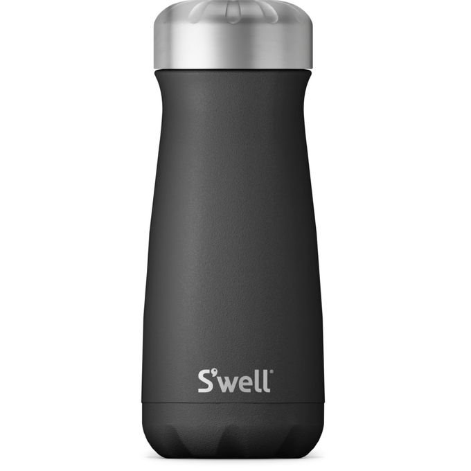 S'well Stainless Steel Traveler, 16oz, Onyx, Triple Layered Vacuum Insulated Containers Keeps Drinks Cold for 24 Hours and Hot for 12, BPA Free, Easy Carrying On the Go - Image 1