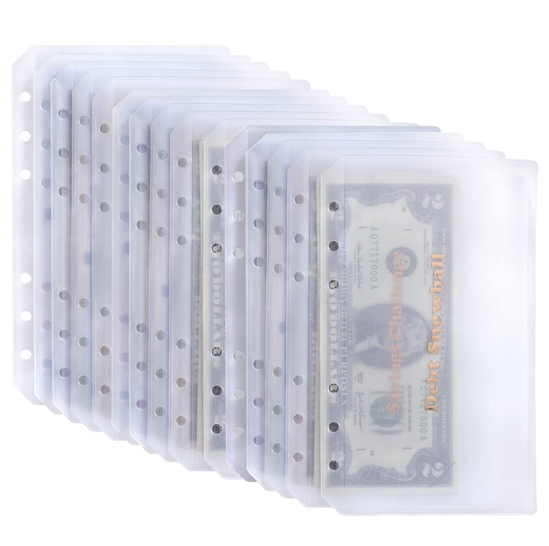 UMSICHT 15pcs A6 Binder Pockets with No Zippers, Zipless Budget Envelopes for Cash System, A6 Binder Pouch for 6 Ring Binder, Money Folder Organizer for Cash. - Image 1