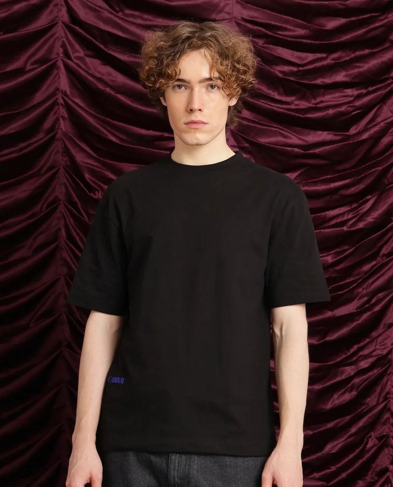Rare Rabbit Men's Graphic Back Print Oversized T-Shirt