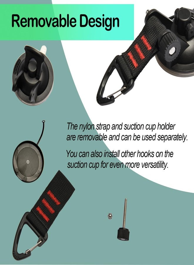 Pioleackflew 4Pcs Heavy Duty Suction Cup with Security Hooks Strong Suction Cups Multipurpose Car Camping Accessories Suction Cup Anchor for Car Awning Boat Camping Trap Tie Down - Image 4