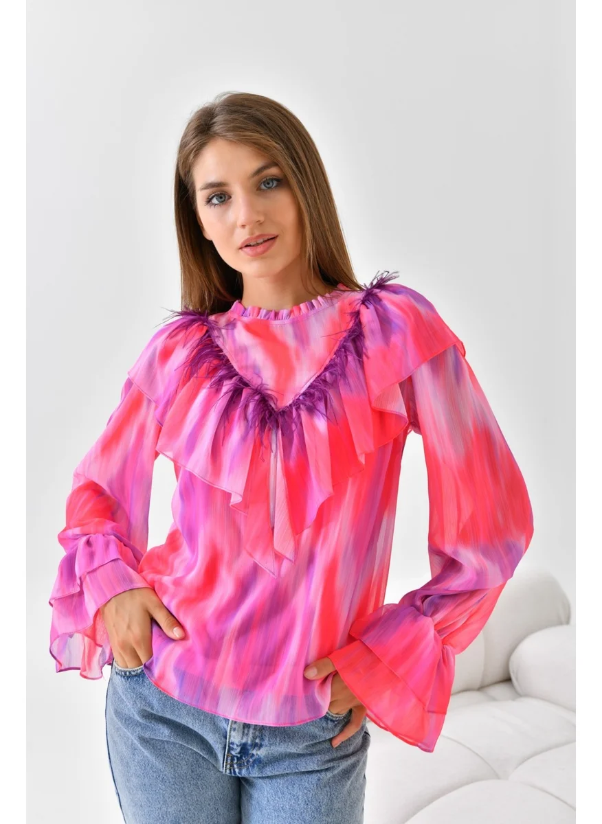 Garmi Ftz Women Chiffon Blouse Fuchsia