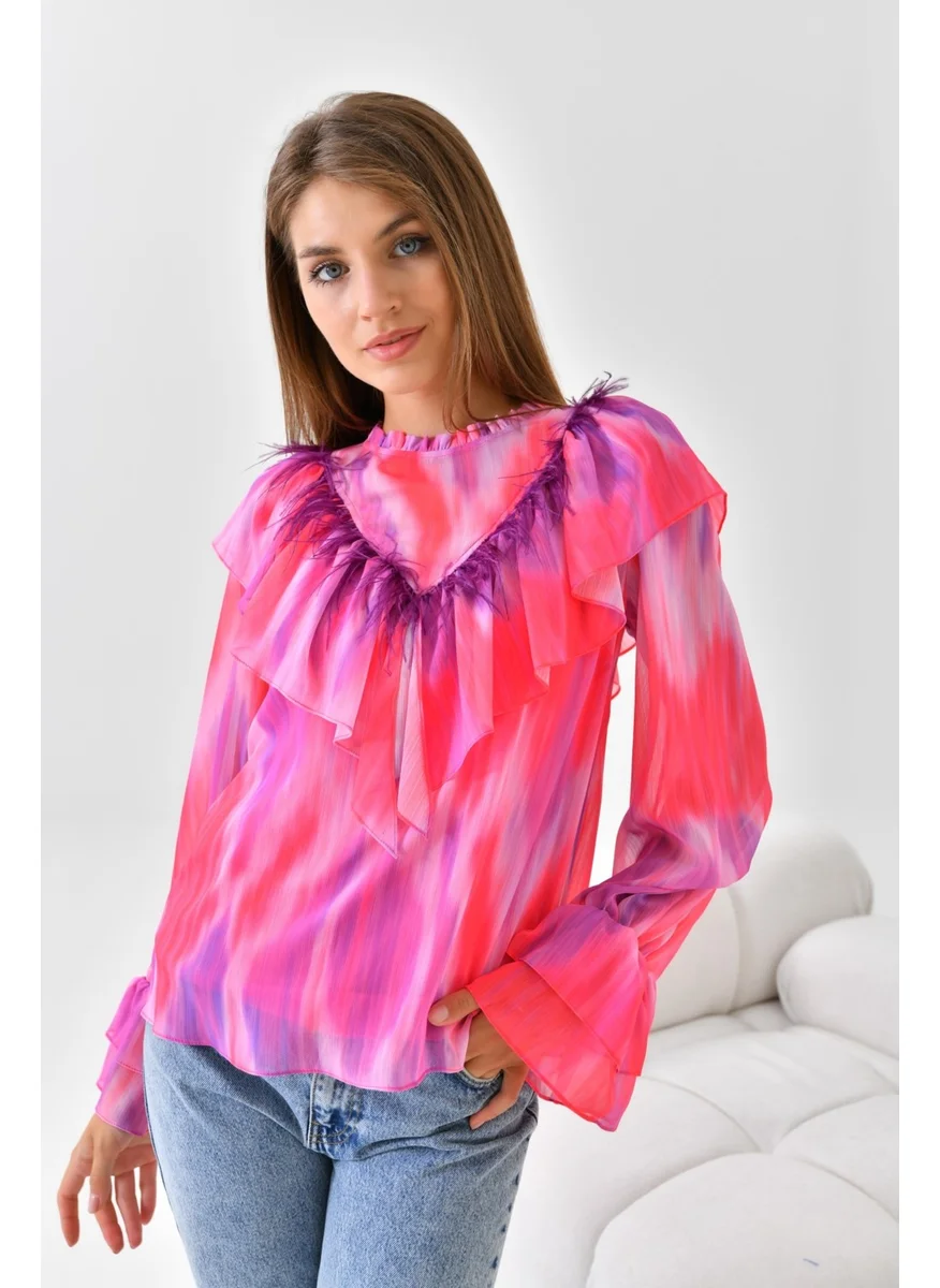 Garmi Ftz Women Chiffon Blouse Fuchsia