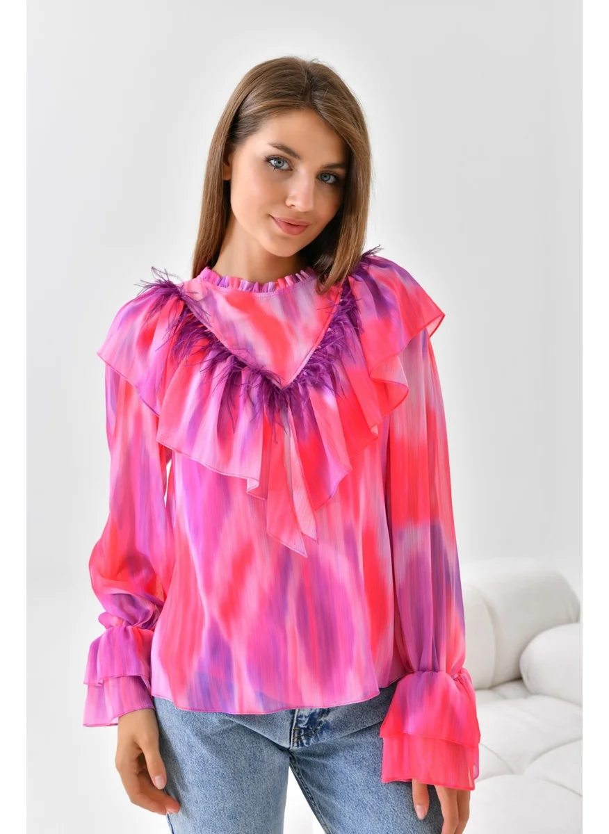 Garmi Ftz Women Chiffon Blouse Fuchsia