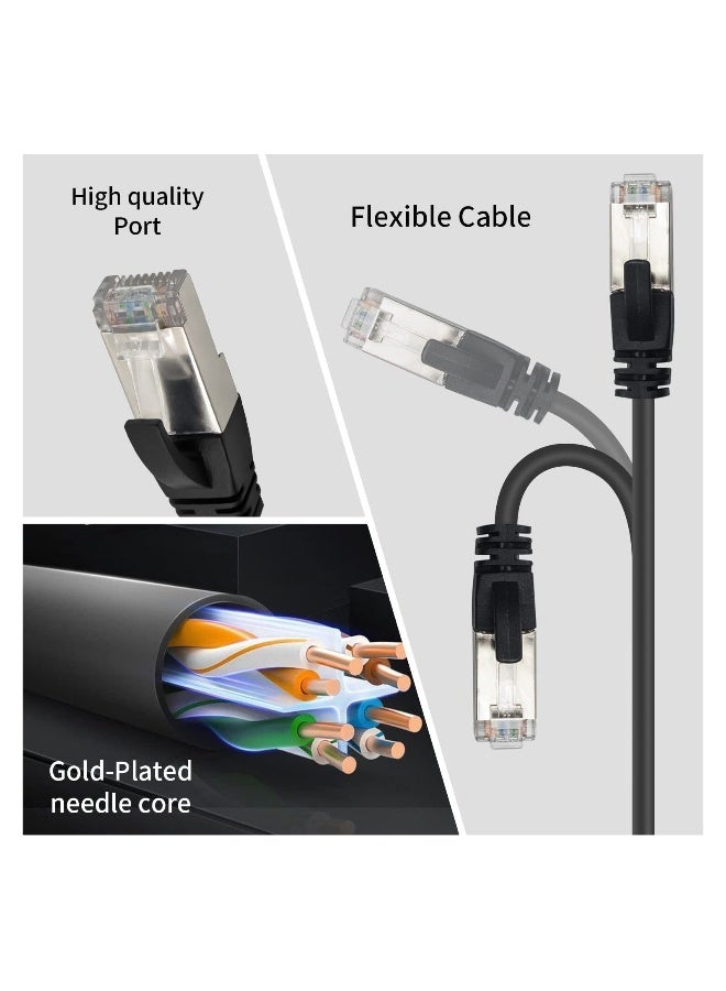 2-Piece RJ45 Splitter Ethernet Ethernet Port Splitter 1 Male to Female Adapter for Cat 5 CAT 6 LAN Cable Extender Surf Online at The Same time 30cm - Image 3