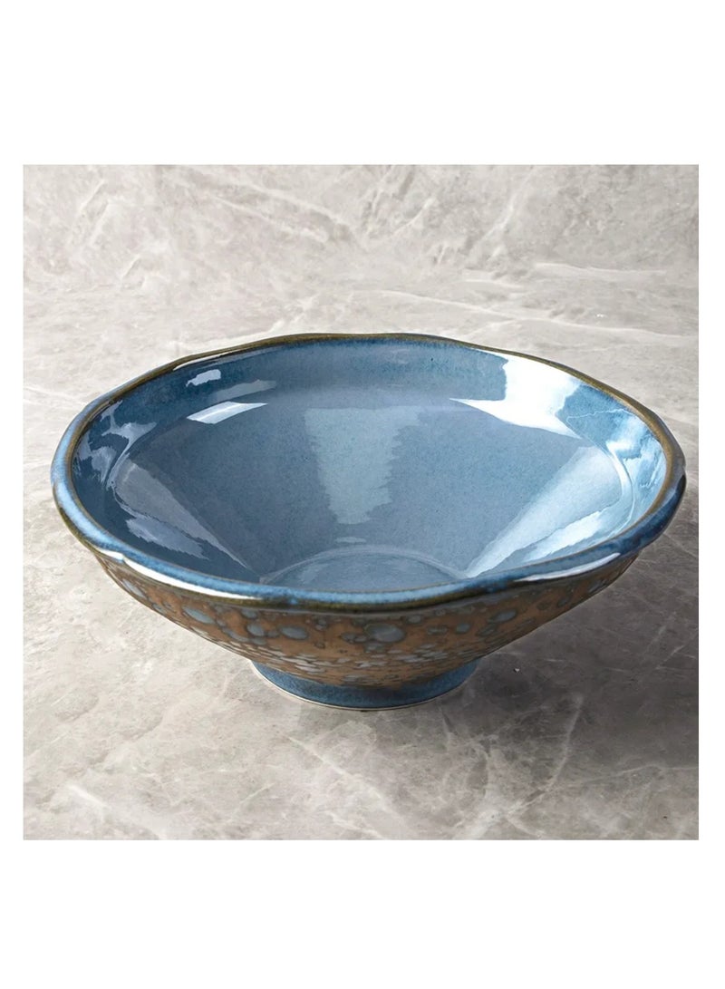 MAAC Home  Rustic Blue Stoneware Vintage Bowl Elegant Durable and Classic design Perfect for Family Everyday Use, and Family Get- Together, Restaurant, Banquet and More (Set of 1, 8") - Image 1
